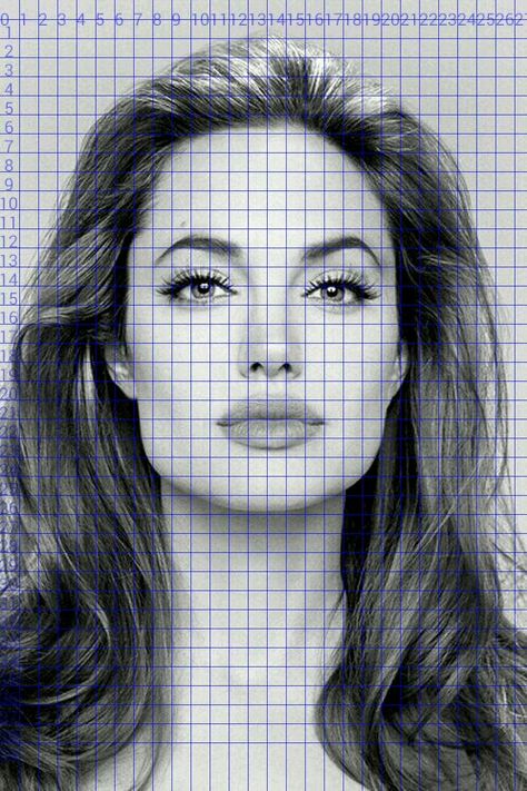 Face Drawing Grid, Grid Drawing Portrait, Grid For Drawing, Grid Method Drawing, Grid Sketch, Pencil Art Love, Human Face Drawing, Drawing Grid, Grid Art