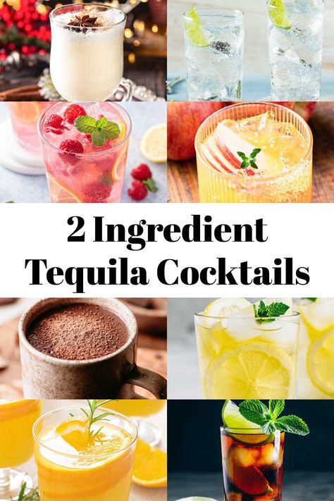 Simple 2 Ingredient Tequila Drinks | Tequila O'Clock Tequila On The Rocks, Low Cal Tequila Drinks, Easy Tequila Drinks Simple Cocktail Recipes, Sweet Tequila Drinks, Keto Tequila Drinks, Easy Cocktail Recipes Tequila, Mixed Drinks With Tequila Easy, Easy Tequila Cocktail Recipes, Drinks With Tequila Easy