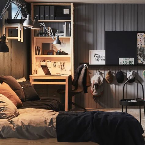 Teenage boys bedroom ideas – spaces that young adults will approve of Teenager Bedroom, Ikea Interior, Teenager Bedroom Boy, Teenage Boy Room, Bedroom Boy, Flexible Furniture, Gift Bag Ideas, Boy Bedroom Design, Ikea Bedroom