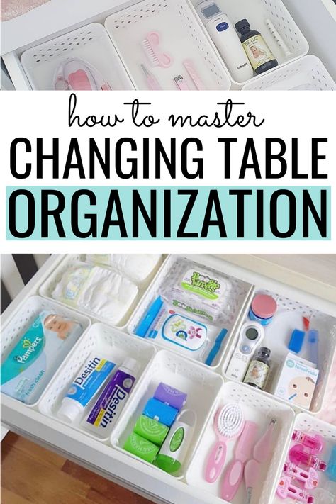 Changing Table Shelf Organization, Newborn Changing Table Essentials, Nappy Change Station, What To Put In Changing Table Drawers, Change Table Drawer Organization, Changing Table Caddy, Nursery Changing Station Organization, Changing Table Organizer, Organizing Changing Table