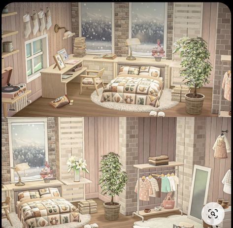 Snowy Bedroom, Animal Crossing Online, Bedrom Ideas, Cottage Core Animal Crossing, Motif Acnl, Acnh Cottagecore, Animal Crossing Funny, Bedroom Ideas Aesthetic, Luxury Room Bedroom