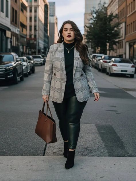 Curvy Girl Chic: 15 Fire Plus Size Outfit Ideas That Will Have You Slaying All Day! 👑💅 14 Paris Fashion Plus Size, Curvy Girl Outfits Autumn 2024, Thanks Giving Outfits Women Comfy, Figure Flattering Outfits For Curvy, Curvy Winter Outfits Casual, Plus Size Blazer Outfits Casual, Plus Size Outfits Work, Curvy Outfits Autumn, Winter Outfits Curvy Girl