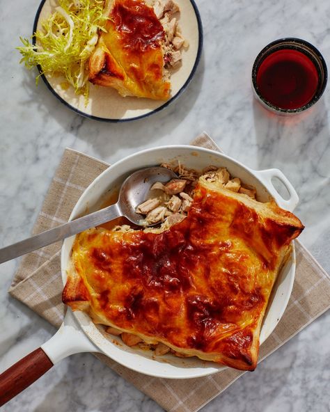 A Cozy French Chicken Pot Pie in 30 Minutes?  - WSJ Pastry Recipes Dessert, Puff Pastry Chicken, Puff Pastry Recipes Dessert, French Chicken, Chicken Pot Pie Recipe, Pot Pie Recipe, Movies Art, Chicken Steak, Duck Recipes