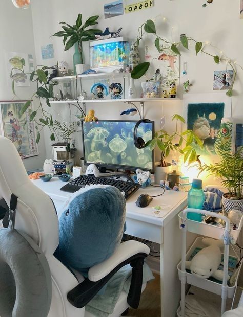 Ocean Room Decor, Ocean Room, Desk Inspo, Pinterest Room Decor, Study Room Decor, Room Redesign, Future Room, Room Desk, Cozy Room Decor