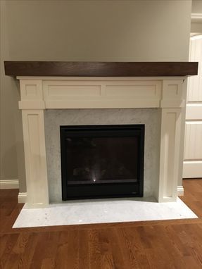 Craftsman Fireplace Mantels, Craftsman Style Fireplace, Walnut Mantel, Wood Mantle Fireplace, Craftsman Fireplace, Fireplace Redo, Style Fireplace, Craftsman Interior, Build A Fireplace