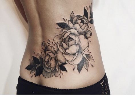 Flower Lower Back Tattoo Cover Up, Large Back Tattoos For Women Flowers, Peony Tattoo Lower Back, Lower Back Scar Tattoo, Ladies Lower Back Tattoos, Peony Stomach Tattoo, Low Back Tattoo Cover Up, Lower Back Floral Tattoo Cover Up, Lower Back Tattoo Designs Cover Up