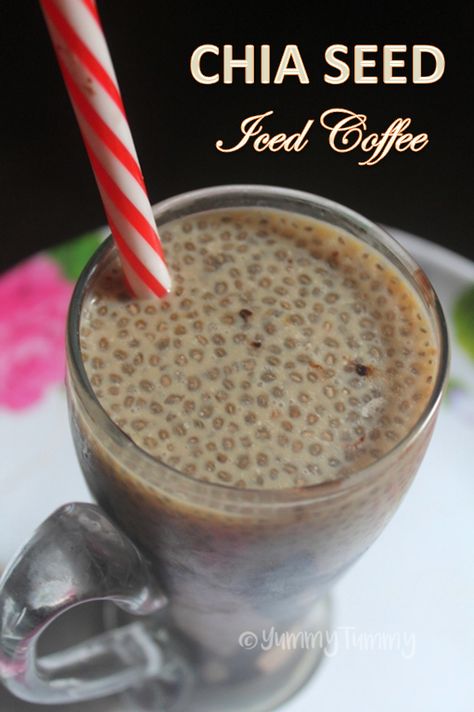 Chia Seed Iced Coffee Recipe - Cold Chia Coffee Recipe Chia Coffee, Healthy Food To Make, Healthy Food Plan, Chia Seed Drinks, Healthy Food Meals, What Is Healthy Food, Chia Recipes, Healthy Foods To Make, Chia Recipe