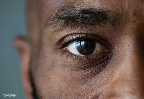 Closeup of an eye of a black man | premium image by rawpixel.com / Ake Eye Twitching, Eye Close Up, Black Person, Male Eyes, Eye Photography, Dark Brown Eyes, Aesthetic Eyes, Black Man, Eye Drawing