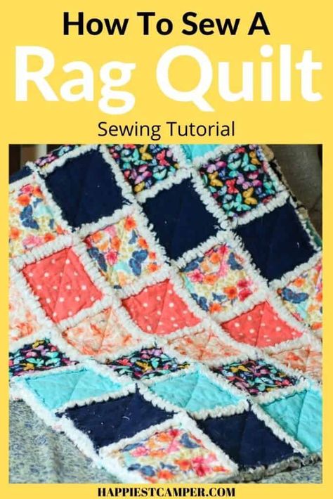 Diy Rag Quilt, Rag Quilt Patterns Easy, Crochet Quilt Tutorial, Rag Quilt Instructions, Beginner Blanket, Beginner Quilt Tutorial, Flannel Rag Quilts, Rag Quilt Tutorial, Beginner Quilting