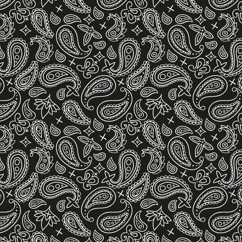 Black paisley bandana pattern | Premium Vector #Freepik #vector #pattern #flower #floral #abstract Black Paisley Wallpaper, Black Bandana Wallpaper, Bandana Design Pattern, Bandana Print Pattern, Bandana Wallpaper, Bandana Paisley Pattern, Bandana Tattoo, Paisley Tattoo, Saved Tattoo