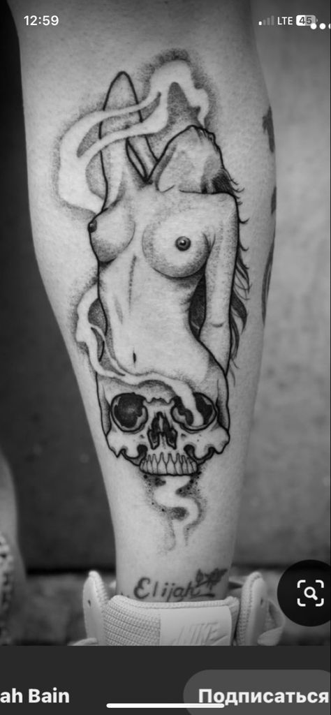 Speed Demon Tattoo, Disasosiative Tattoos, Never Go Back Tattoo, Sick Tattoos For Guys, Tattoo Of Woman, Shinigami Tattoo, Tattoo Ideas Girl, Outline Cat Tattoo, Dark Tattoo Ideas