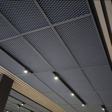 Expanded Metal Ceiling, Metal Mesh Ceiling, Presentation Furniture Design, Suspended Ceiling Panel, Mesh Ceiling, Metal Panel Ceiling, Suspended Ceiling Tiles, Metal Mesh Screen, Architecture Ceiling