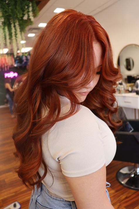 Brown copper hair vibes 
Salon
Goodyear Az 
Arizona hairstylist Cheveux Oranges, Copper Red Hair, Hair Color Orange, Red Hair Inspo, Ginger Hair Color, Hair Color Auburn, Copper Hair Color, Hair Makeover, Red Hair Color