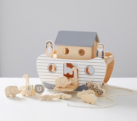 Noahs Ark Wooden Toy Set | Pottery Barn Kids Dry Land, Safe Water, Bible Story, Handmade Kids, Developmental Toys, Noah's Ark, Noahs Ark, Wood Toys, Montessori Toys