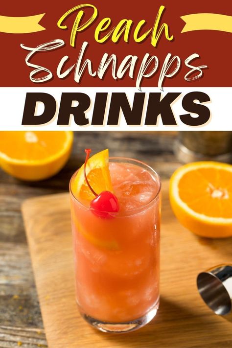 Rum And Peach Schnapps Drinks, Drinks Made With Peach Schnapps, Fuzzy Peach Cocktail, Cocktail Recipes With Peach Schnapps, Peach Smirnoff Drinks, Drinks With Peach Vodka, Peach Schnapps Shots, Peach Snaps Cocktails, Peach Schnapps Cocktails