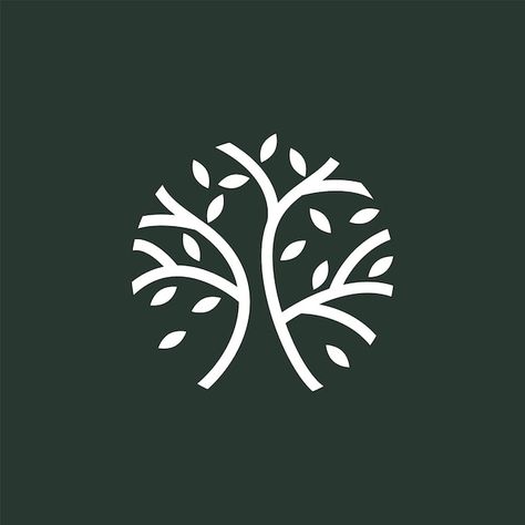 Tree vector icon nature tree vector illu... | Premium Vector #Freepik #vector #oak-logo #leaf-logo #pine-logo #plant-logo Circle Tree Logo, Minimal Tree Logo, Logos With Trees, Oak Leaf Logo, Tree Logo Design Ideas, Tree Icon Logo, Tree Logo Ideas, Tree Service Logo, Oak Tree Logo