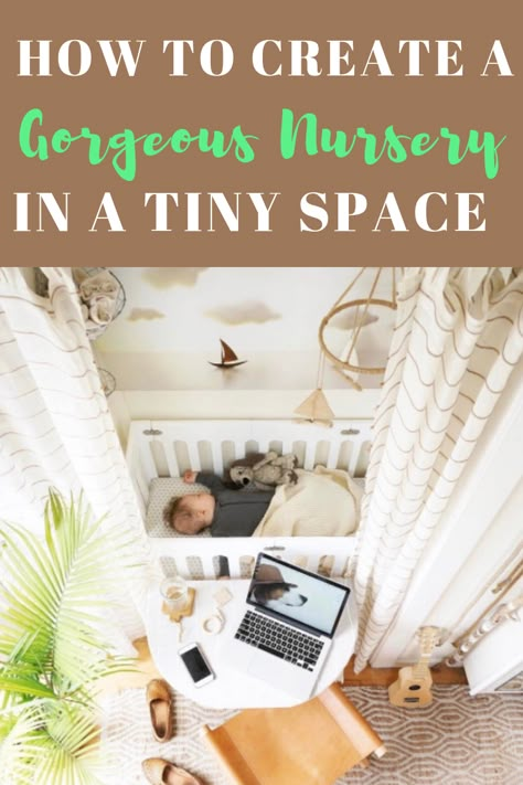 The 19 best small  nursery ideas including space saving ideas for a small nursery, creating a closet nursery, carving out a nook in your bedroom, ideas for a tiny home nursery or small nurseries in apartments. These spaces are small in size but huge in style.  #smallnursery #smallspacenursery   #nurserystorageideas #nursery #nurserystyle #chaylorandmads   #smallnurseryideas Removing Closet Doors, Removing Closet, Small Baby Nursery, Apartment Nursery, Baby Nook, Small Space Baby, Small Room Nursery, Nursery Layout, Tiny Nursery