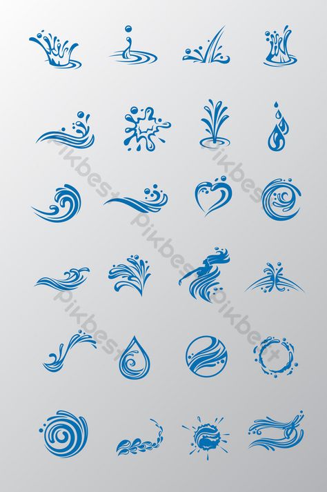 Water Design Tattoo, Water Splash Tattoo, Water Related Tattoos, Water Doodles, Water Tattoo Design, Water Tattoo Ideas, Water Drop Tattoo, Water Element Symbol, Water Doodle