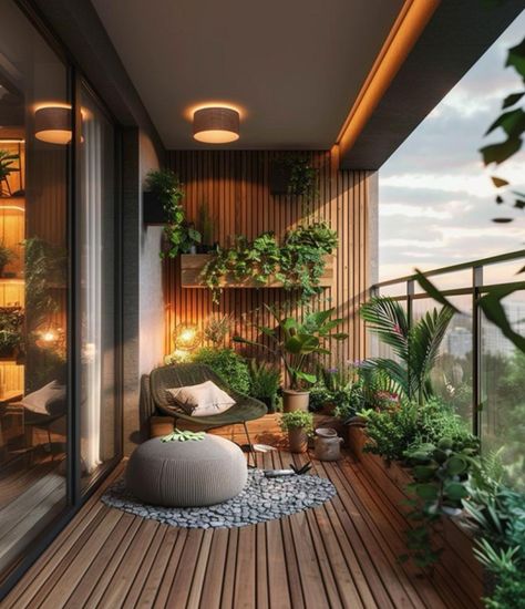 Balcony Wall Design Exterior, Jardin Zen Interior, Compact Seating, Modern Balcony Design, Layered Textiles, Balcony Designs, Indoor Balcony, Balcony Design Ideas, Modern Balcony