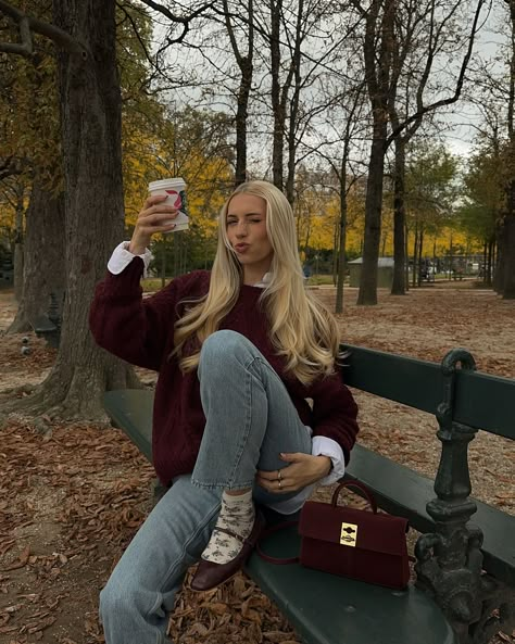 Category is: burgundy 🥀🍂☕️ Outfit linked on LTK 🫶🏻 . . . . . #falloutfit #fallstyle #burgundyoutfit #cozystyle #fallfashion #fallfashiontrends #cphstyle #scandistyle sweater style, burgundy outfit, sweater outfit, Scandinavian inspired, scandi style Burgundy Pullover Outfit, Burgundy Sweater Outfit Winter, Wine Sweater Outfit, Burgundy Trousers Outfit, Mohair Sweater Outfit, Burgundy Cardigan Outfit, Knitted Jumper Outfit, Burgundy Sweater Outfit, Chunky Sweater Outfit