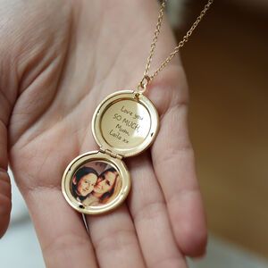 Personalised Jewellery | Engraved Gifts | notonthehighstreet.com Dark Academia Korean, Locket Necklace Aesthetic, Section Hair, Round Locket Necklace, Love Locket, Mama Bear Necklace, Autumn Waterfalls, Men Jewellery, Locket Design