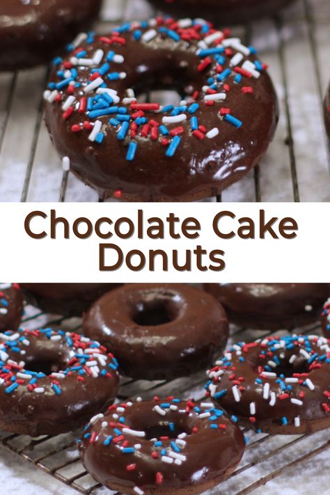 Are you a chocolate lover? Donut lover? Then you will like these yummy chocolate cake donuts! They are so incredible easy to make using simple ingredients like flour, cocoa powder, sugar, baking powder, baking soda, salt, butter, vanilla extract, milk, and an egg. Yummy Chocolate Cake, Cake Donuts Recipe, Easy Donut Recipe, Easy Donuts, Homemade Chocolate Cake, Powder Sugar, Tasty Chocolate Cake, Homemade Donuts, Chocolate Donuts