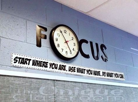 Classroom Clock, Classroom Decor Middle, Math Classroom Decorations, 3rd Grade Teacher, Diy Classroom Decorations, Arthur Ashe, Class Theme, Classroom Board, School Displays