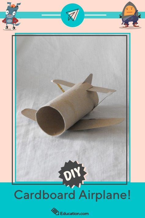 Cardboard Airplane - Got a kid who loves airplanes? Make this cool cardboard plane after researching designs for vintage planes. Your future pilot will love turning recycled objects into a variety of planes. #artsandcrafts #craftsforkids Cardboard Airplane, Plane Crafts, Airplane Activities, Airplane Crafts, Toilet Paper Roll Crafts, Paper Roll Crafts, Recycled Projects, Paper Airplanes, Paper Crafts Origami