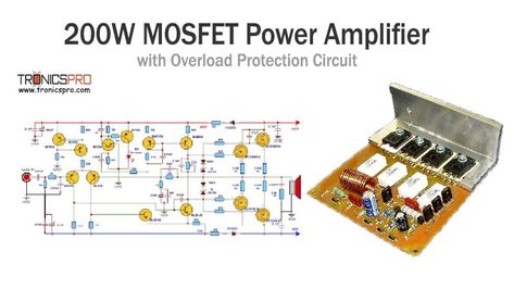 200W Mosfet Amplifier Circuit Diagram DIY Mosfet Amplifier Circuit, Power Amplifier Circuit Diagram, Amplifier Circuit Diagram, Electronics Projects For Beginners, Mini Amplifier, Hifi Amplifier, Diy Amplifier, Power Supply Circuit, Car Audio Amplifier