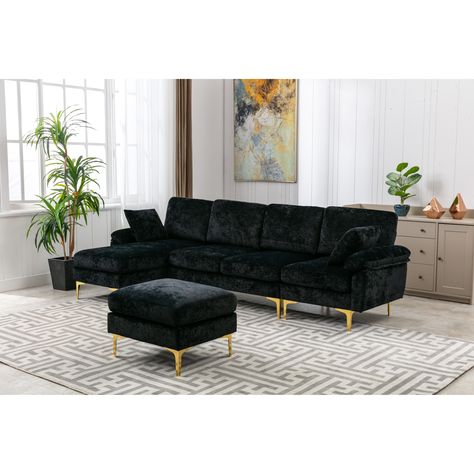 Get a modern look that adds comfort and style to your home with the kent sofa set, European style with a sleek design will inspire a fresh look and bring comfort to your living space. Black Studio Apartment, Modern Living Room Black Couch, Living Room Black Couch, Modern Living Room Black, Living Room Chaise, Black Couch, Black Sectional, Black Studio, Living Room Furniture Styles