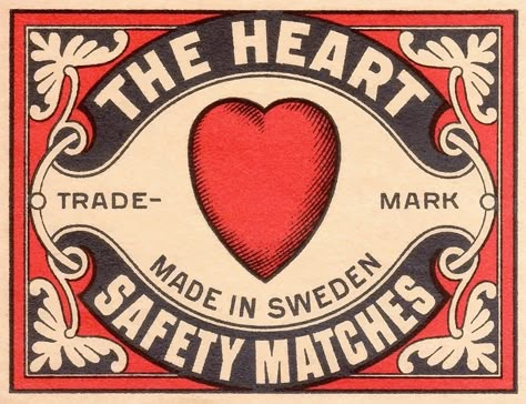 Antique Swedish Matchbox Label The Heart,matchbox,matchbook,tobacciana,phillumeny,vintage swedish,sweden,collectible ephemera,label art,vintage advertising,heart,love,amor,corazon,tobacco,cupid Vintage Matchbox Art, Match Bottle, Logos Retro, Etiquette Vintage, Japanese Poster Design, Match Boxes, Matchbox Label, Matchbook Art, Matchbox Art