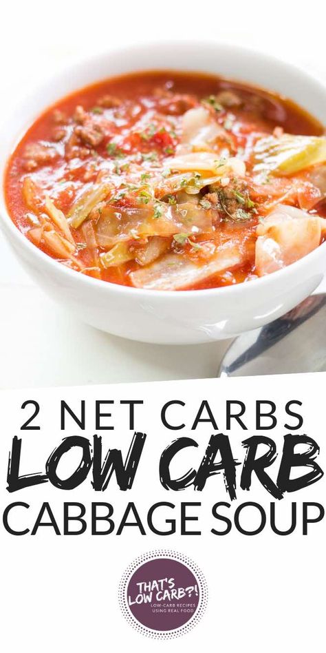 Unstuffed cabbage soup with the flavors of cabbage rolls all made in the slow cooker for a easy and delicious low carb dinner recipe on a weeknight. #lowcarbdinner #ketodinner #slowcookerdinner #unstuffedcabbageroll #slowcookersoup #easydinneridea via @thatslowcarb Low Carb Cabbage Soup, Low Carb Cabbage, Unstuffed Cabbage Soup, Cabbage Soup Recipe, Low Carb Soups, Low Carb Crock Pot Recipes, Low Carb Soup Recipes, Unstuffed Cabbage, Low Carb Slow Cooker