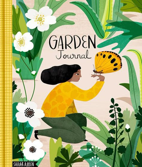 Gardener Illustration, Woman With Butterfly, Sarah Allen, Funny Vine, Illustration Journal, 동화 삽화, Illustration Woman, Garden Illustration, Book Cover Illustration