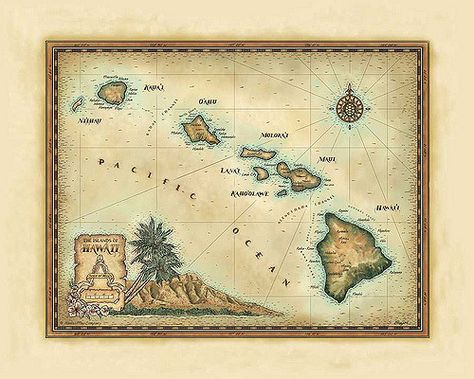 This map of Hawaii was photographed 12/28 and is available from "Hawaii Map Company" Hawaiian Island Tattoo, Hawaiian Islands Map, Map Of Hawaii, Hawaii Map, Island Tattoo, Hawaiian Tattoos, Map Tattoo, Borneo Tattoo, Cross Tattoo For Men