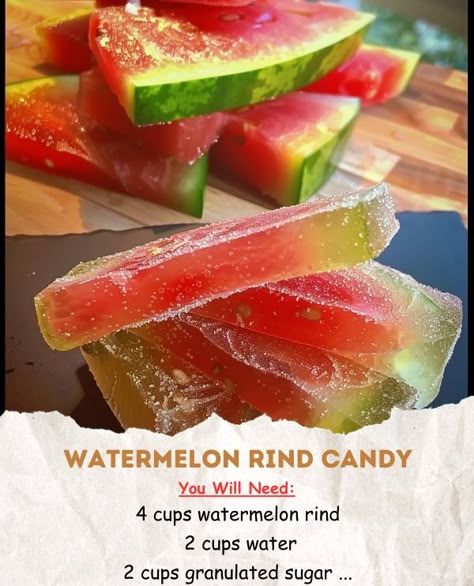 The Savory Secrets Watermelon Rind Candy Recipe, Watermelon Rind Recipes, Dried Watermelon, Easy Candy Recipes, Recipe For Summer, Watermelon Rind, Unique Recipe, Natural Food Coloring, Candy Recipe