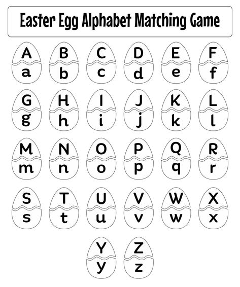 Printable Easter Egg Alphabet Matching Game Easter Egg Alphabet Match, Alphabet Matching Worksheet, Alphabet Games For Kindergarten, Alphabet School, Letter Tracing Printables, Unique Alphabet, Alphabet Handwriting Practice, Kids Handwriting Practice, Alphabet Game