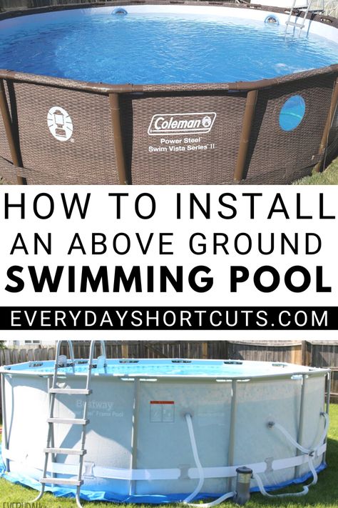 Learn How to Set Up a Bestway Power Steel Frame Above Ground Pool in your backyard in just a few hours. Pool Landscaping Ideas Inground, Inground Pool Landscaping Ideas, Above Ground Pool Landscape Ideas, Diy Above Ground Pool Landscaping, Landscape Ideas Around Pool, Small Pool Backyard, Installing Above Ground Pool, Above Ground Pool Landscape, Cheap Pool Deck Ideas