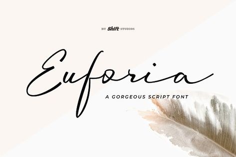 Euforia Typeface by Shift Studios on @creativemarket Creative Typeface, Branding Feminine, Caligraphy Font, Free Cursive Fonts, S Font, Font Sets, Font Tattoo, Font Love, Handwritten Typography