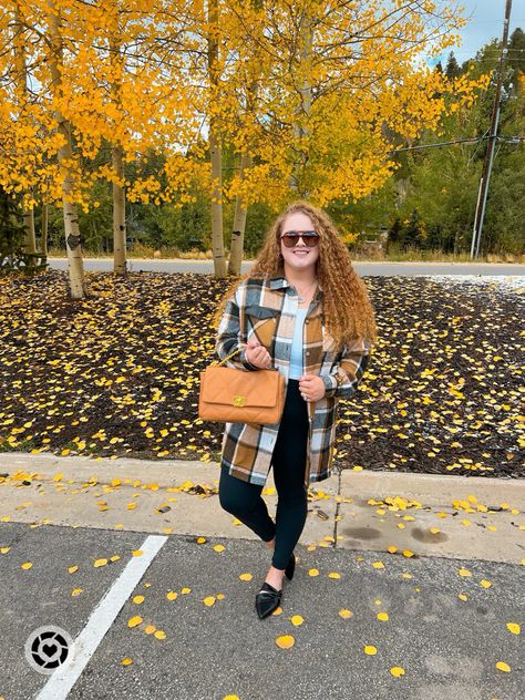 Pregnant Fall Outfits Pumpkin Patch, Plus Size Flannel, Fall Sunglasses, Leggings Outfit Fall, Plaid Shacket, Fall Leggings, Fall Transition Outfits, Transition Outfits, Tops Fall