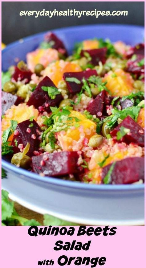 Quinoa Beets Salad with Orange This vibrant, zesty Quinoa Beets Salad with Orange is a healthy and delicious light meal idea that's suitable for gluten free and vegan diets.#quinoarecipes #quinoasalad #beetroot #dairyfreerecipes #glutenfreerecipes #everydayhealthyrecipes Orange Quinoa Salad, Beet Quinoa, Beets Salad, Liver Diet Recipes, Cook Quinoa, Beet Salad Recipes, Beetroot Salad, Beet Recipes, Vegetarian Salads