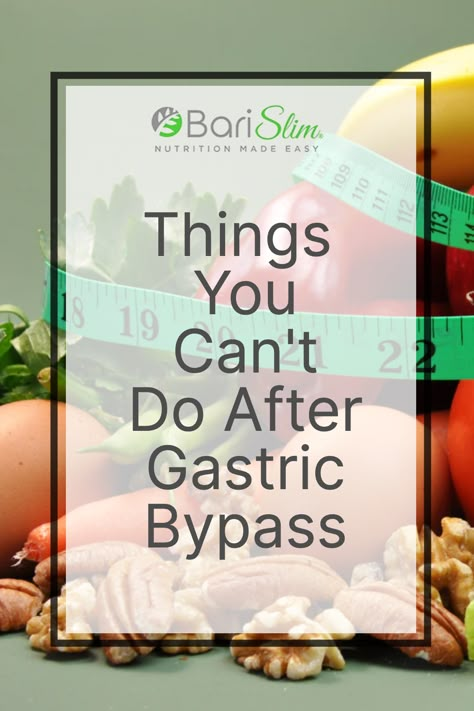 Embarking on a gastric bypass journey is both exhilarating and challenging. Understanding the 'do's and don'ts' is crucial for a successful outcome. BariSlim's comprehensive guide 'Things You Can't Do After Gastric Bypass’, offers you a roadmap to navigate your new lifestyle effectively. Uncover tips to avoid common pitfalls and empower yourself with knowledge that leads to better health. Gastro Bypass Diet, Bariatric Fluid Diet, Gastro Bypass Recipes, Bariatric Bypass Before And After, Gastric Bypass Thanksgiving Recipes, Post Op Gastric Bypass Diet, Mini Gastric Bypass Before And After, Bariatric Bypass Surgery, Sleeve To Bypass Revision