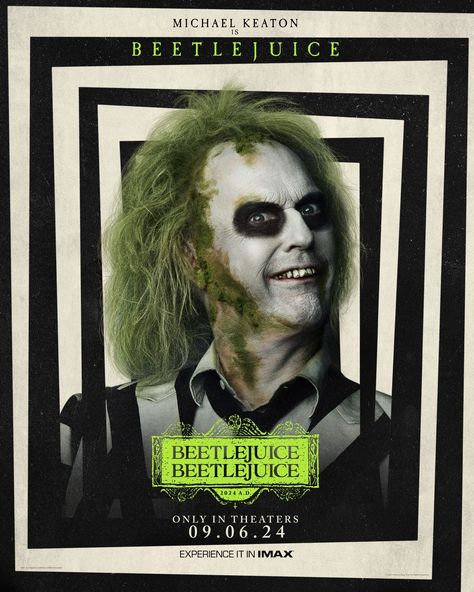 Beetlejuice Beetlejuice Movie Poster Beetlejuice Michael Keaton, Michael Keaton Beetlejuice, Beetlejuice Characters, Beetlejuice Movie, Danny Elfman, Catherine O'hara, Justin Theroux, Beetlejuice Beetlejuice, Tim Burton Movie