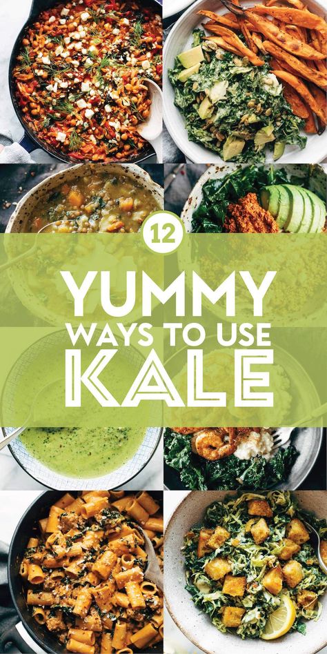 Sauted Kale Recipes, Lentil Kale Recipes, Chopped Kale Recipes, Red Kale Recipes, Fresh Kale Recipes, Kale Recipes Dinner, Sauté Kale, Kale Dressing, Spicy Peanut Soup