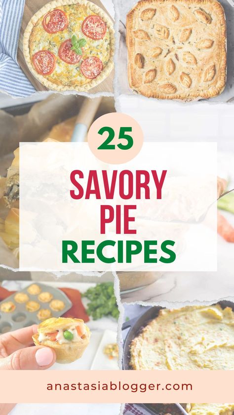 Who wouldn't want to be surprised with what kind of pies are in front of them? Here are classic and savory pie recipes everyone will love! Hearty Pie Recipes, What To Do With Pie Crust Dinners, Pie Crust Supper Ideas, Sausage Pot Pie Recipe, Pie Crust Filling Ideas Savory, Best Savory Pie Recipes, Pie Savory Recipes, Savory Pies Recipes Easy, Savory Meat Pie Recipes