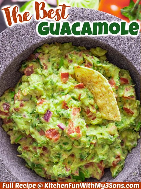 Guacamole Salsa Recipe, Mexican Guacamole Recipe, Guacamole Dip Recipes, Guacamole Salad, Homemade Guacamole Recipe, Avocado Recipes Healthy, Best Guacamole, Guacamole Recipe Easy, Guacamole Dip