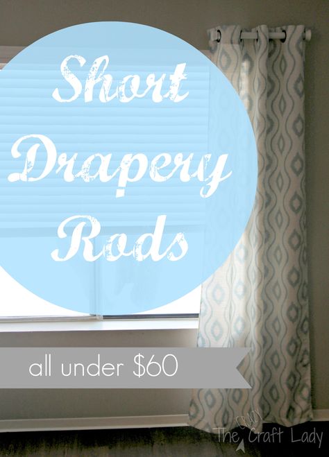 Short Drapery Rods Drapery Rods Ideas, Window Treatments Valance, Short Curtain Rods, Diy Window Trim, Cornice Board, Diy Curtain Rods, Short Curtain, Living Room Decor Inspiration, Roman Shade