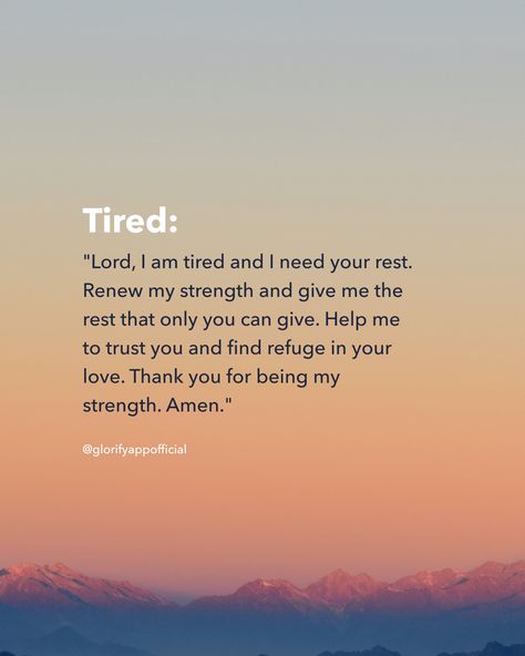 What was the prayer your heart needed today? Don't hesitate to share it on your story and tag us. ✨ #jesus #amen #bible #prayer #christian #God #christianliving Prayers For Tiredness, Dear God Im So Tired, Tired Bible Verse, Bible Verse For Tiredness, Prayers For Tired Moms, Dear God I’m Tired, Christian Living, I Need You, Your Story