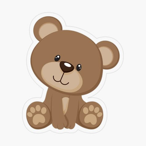 Cute Bear Design, Teddy Bear Cake Topper Printable, Cute Brown Stickers, Bear Stickers Printable, Brown Bear Printables, Brown Bear Cartoon, Teddy Bear Printable, Teddy Drawing, Teddy Bear Icon