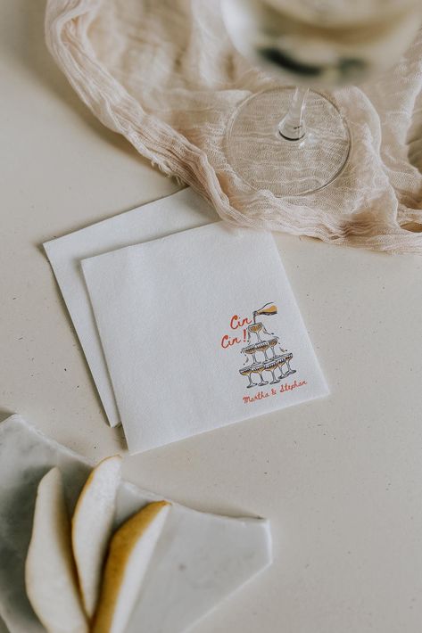 ✺  CUSTOM CIN CIN - ITALIAN WEDDING NAPKINS  ✺    Smooth texture with uncoined edges. Soft, three-ply paper. Available in packs of 50 and 100. Sustainable paper from FSC and SFI certified facilities. * K E E P S H O P P I N G *   * Shop our entire Bachelorette collection here: https://www.etsy.com/au/shop/thingsyoureallylike?ref=profile_header&section_id=35146885 * Q U I C K F A C T S * This design is a unique illustration that has been created in house. * Available in two sizes: Luncheon (6.5" Italian Wedding Florals, Italian Party Decor, Italian Summer Wedding, Thats Amore, Italian Style Wedding, Italian Wedding Reception, Italian Wedding Traditions, Bridal Era, Cocktail Napkins Wedding