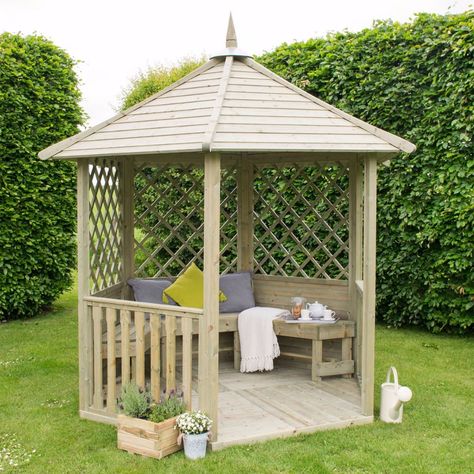 Small Garden Gazebo, Gazebo Design Ideas, Wooden Garden Gazebo, Small Gazebo, Lattice Garden, Patio Images, Gazebo Design, Large Gazebo, Canopy Ideas